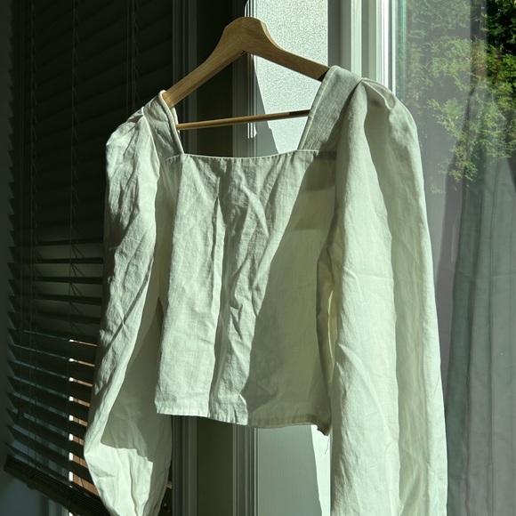 NEW oak and fort linen long sleeve blouse - Picture 1 of 11